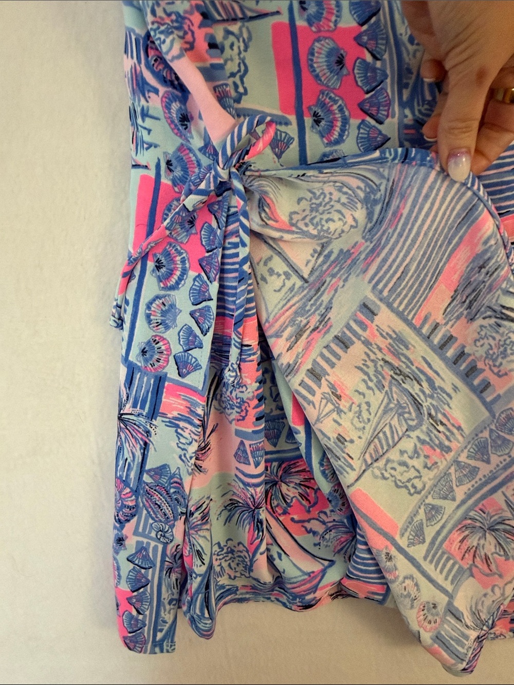Lilly Pulitzer Size 8 Sahar Romper Dress Whisper Blue Yeah Buoy Boats NWT $168 - Picture 5 of 9